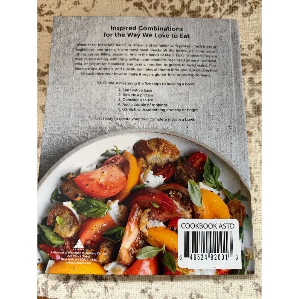 One-Bowl Meals Cookbook by Maria Zizka Hardcover Healthy Simple Recipes